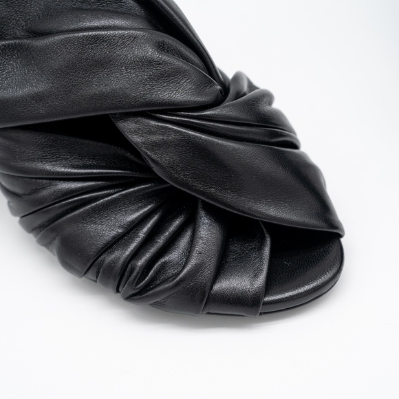 size 40eu 10 US Givenchy Show Twist Heels Mules Black Leather - Picture 7 of 10